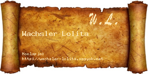 Wachsler Lolita névjegykártya